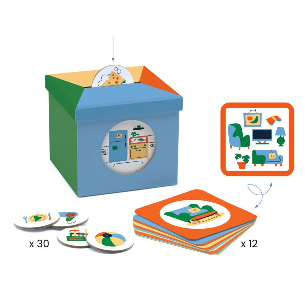 Joc Eduludo cu cartonase Kioukoi obiecte casnice, Djeco [3]