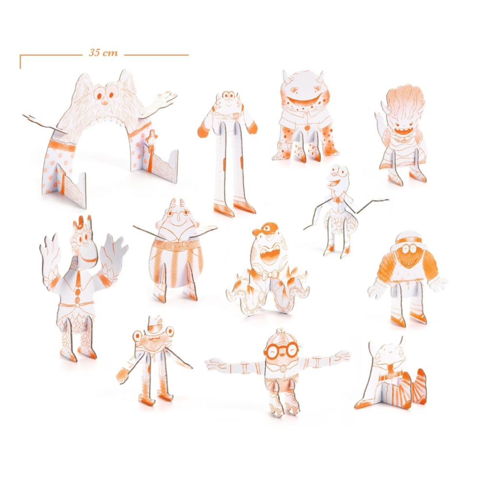 Kit Creativ Monstri de Colorat si Asamblat, Djeco [2]