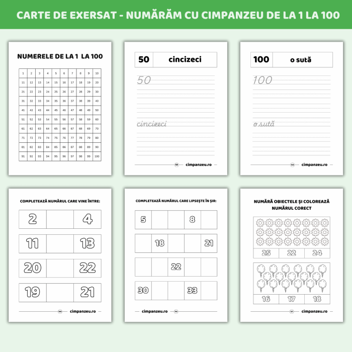 Numărăm cu Cimpanzeu de la 1 la 100 [2]
