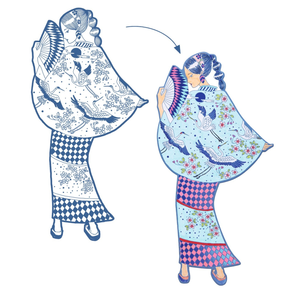 Parada modei de colorat Laura & prietenii, Djeco [2]