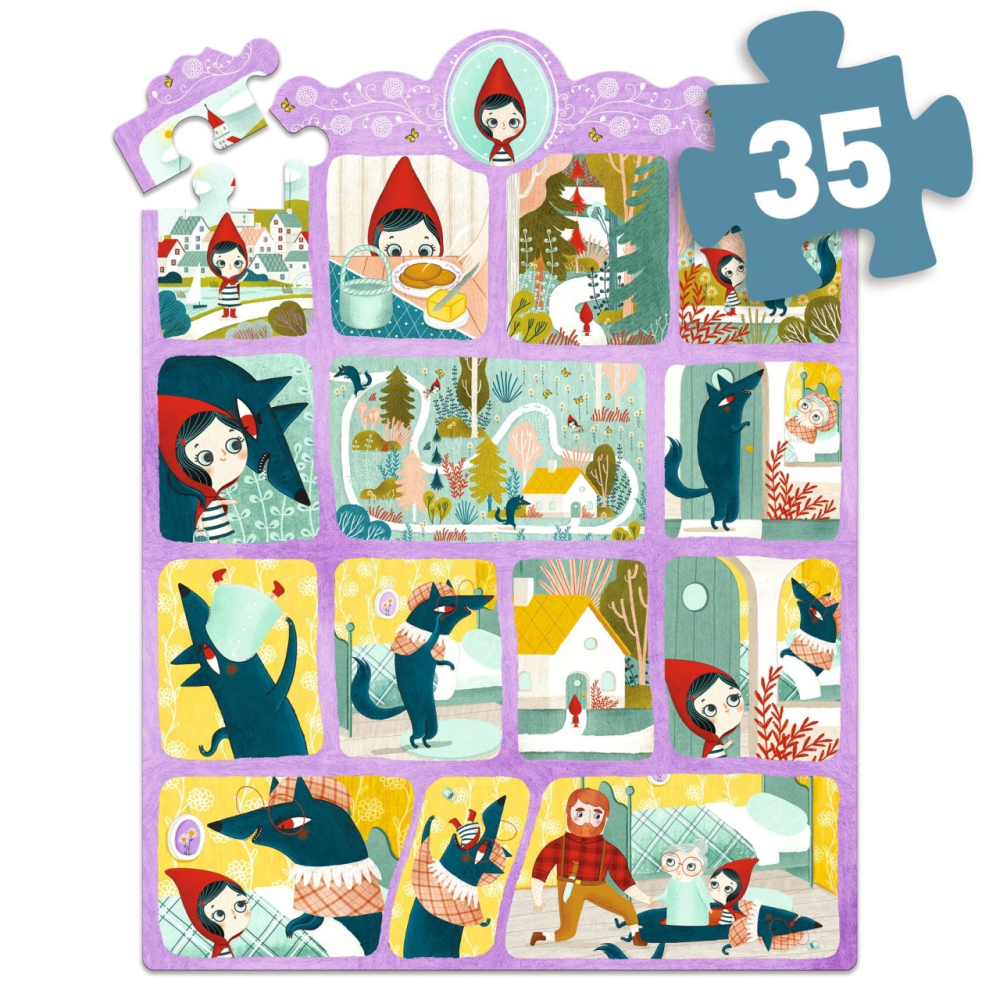Puzzle poveste Scufita Rosie, Djeco [4]