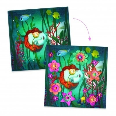 Set creativ Portrete cu flori din hartie, Djeco [3]