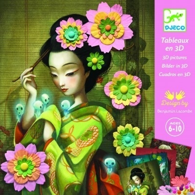 Set creativ Portrete cu flori din hartie, Djeco [2]