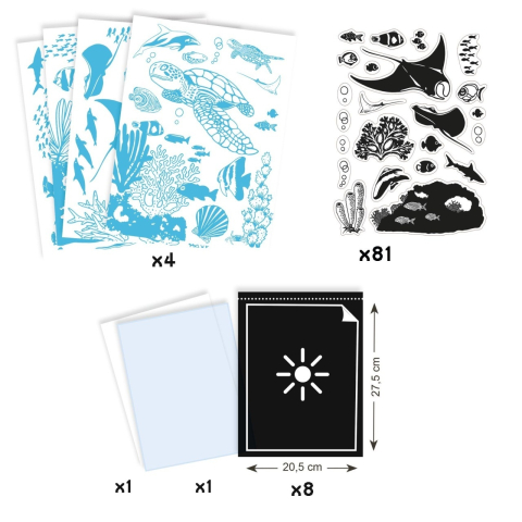 Atelier creativ cianotipie Scene subacvatice, Djeco [2]