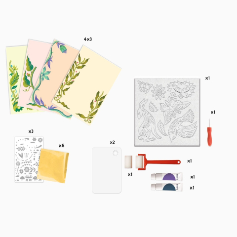 Atelier creativ de gravura Pasiune pentru flori, Djeco [2]