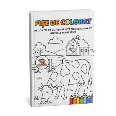 Produse Digitale (eBook) - eBook | Să Colorăm Animale Domestice | Ne Dezvoltăm Creativitatea