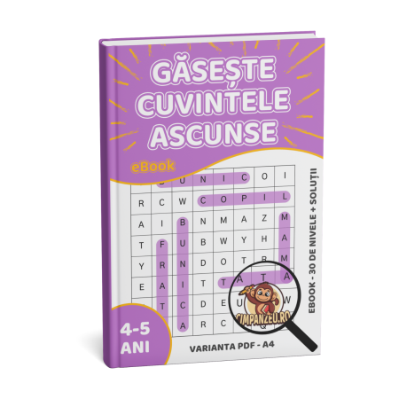 Produse Digitale (eBook) - eBook | Găsește Cuvintele Ascunse (4-5 ani) | Ne Îmbogățim Vocabularul