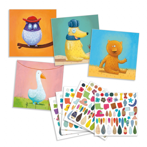 Joc creativ cu stickere Creeaza animale, Djeco [1]