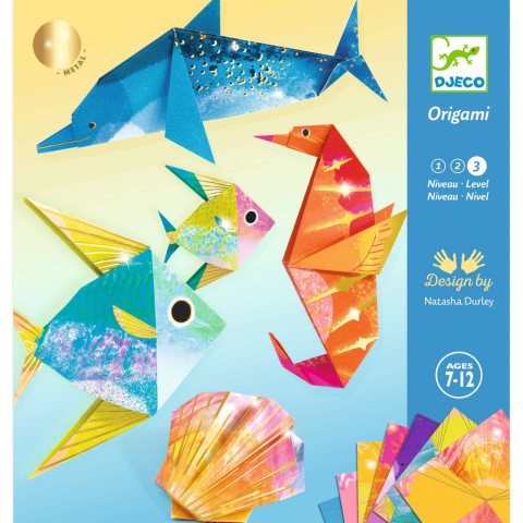 Seturi de Creatie - Joc creativ origami Creaturi marine, Djeco
