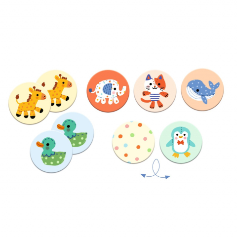 Joc Memo jucarii animale din plus, Djeco [3]