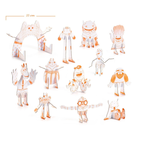 Kit Creativ Monstri de Colorat si Asamblat, Djeco [1]