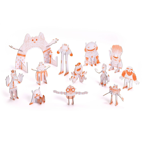 Kit Creativ Monstri de Colorat si Asamblat, Djeco [4]