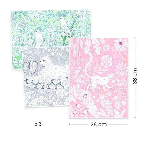 Mapa cu 3 postere de colorat In salbaticie, Djeco [1]