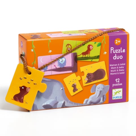 Puzzle - Puzzle duo Mama si puiul, Djeco