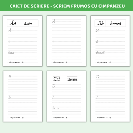 Scriem frumos cu Cimpanzeu - Caiet de scriere caligrafică [1]