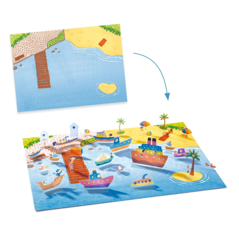 Set creativ de stickere reutilizabile Masini, Djeco [1]