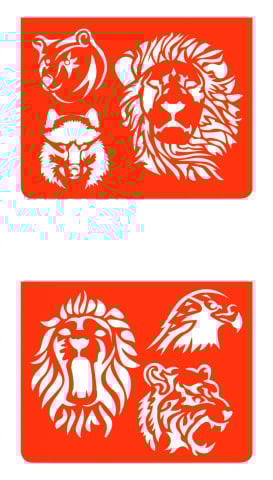 Rechizite - Set sabloane Animale salbatice, Djeco