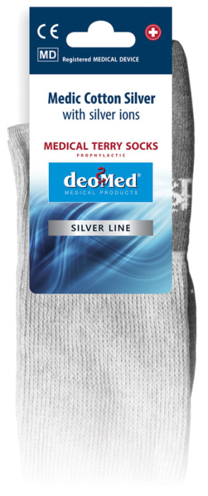 Șosete medicale DEOMED Medic Cotton Silver cu bumbac și ioni de argint - Negru, mărimea 38-40 [2]