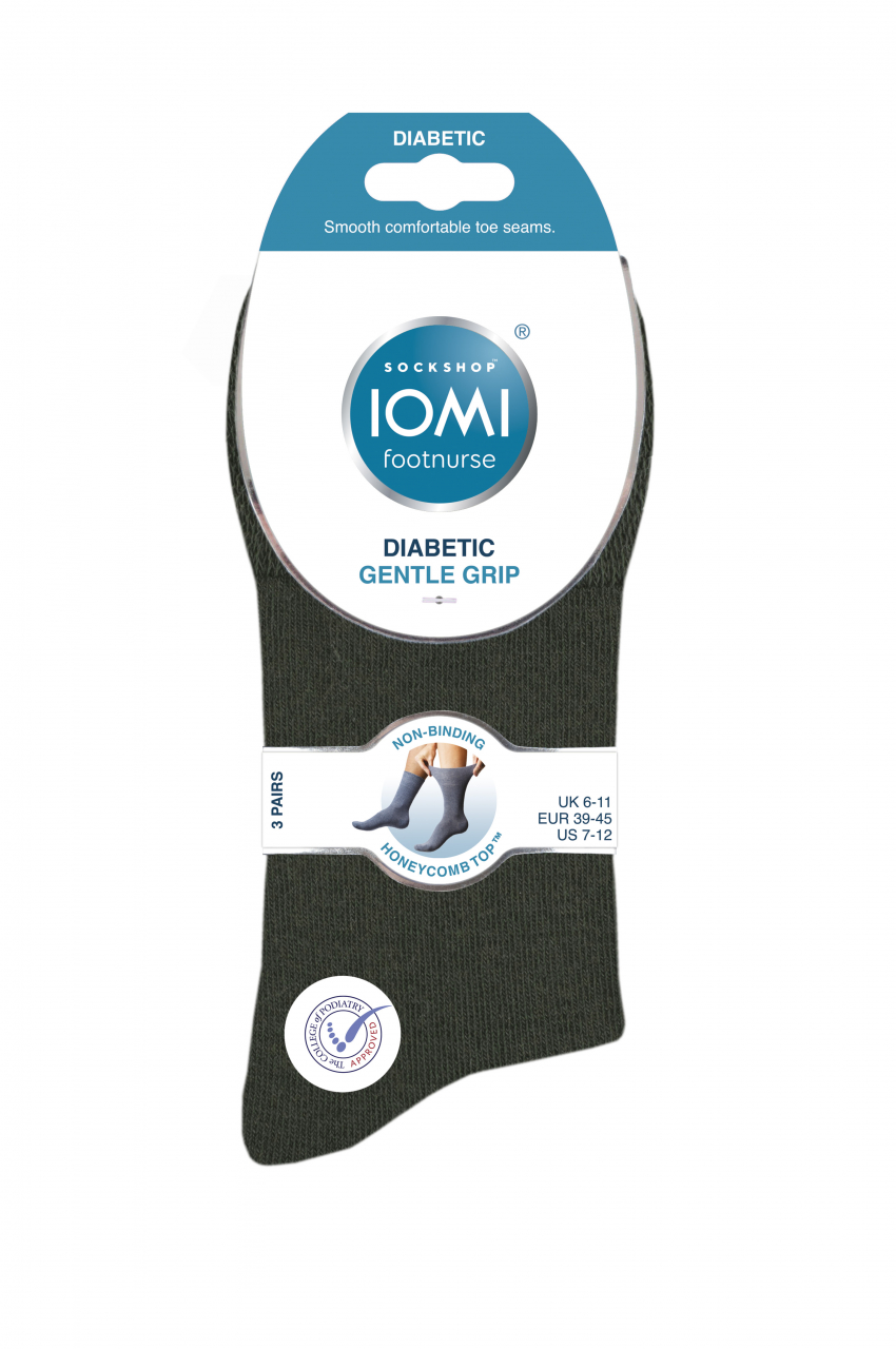 Set 3 perechi, ciorapi pentru diabetici, Iomi Footnurse, gentle grip, mustariu, navy, verde inchis, marime 39-45 [2]