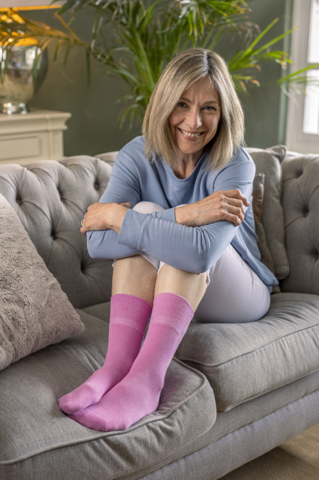 Set 3 perechi, ciorapi pentru diabetici, Iomi Footnurse, gentle grip, roz, roz deschis, verde deschis marime 37-42 [3]