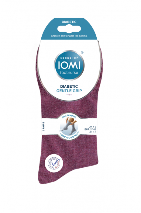 Set 3 perechi, ciorapi pentru diabetici, Iomi Footnurse, gentle grip, roz, roz deschis, verde deschis marime 37-42 [2]