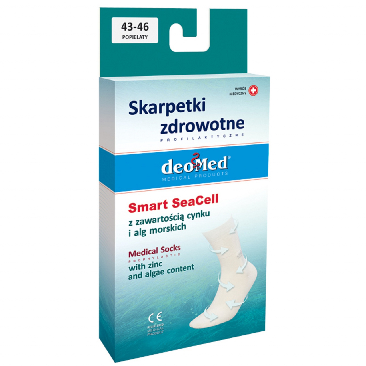 Sosete certificate medical Deomed cu continut de alge si oxid de zinc negre, 35-38 [2]