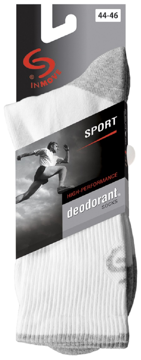 Sosete InMove Sport Deodorant, albi, 35-37 [3]