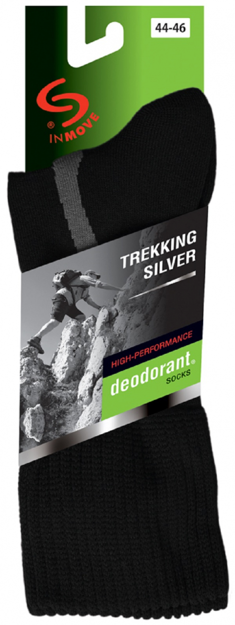 Sosete InMove Trekking Deodorant Silver, cu ioni de argint, negri, 38-40 [2]