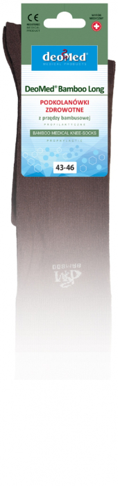 Sosete pentru diabetici DeoMed Bamboo Long din bambus, lungi, gri inchis, 35-38 [2]