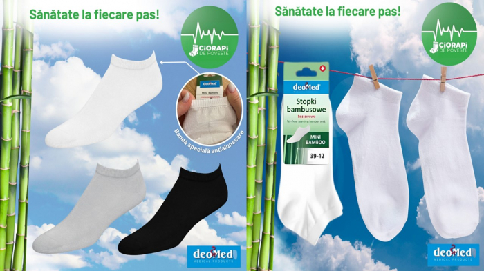 Sosete pentru diabetici Deomed MINI din bambus, albi, 43-46 [2]