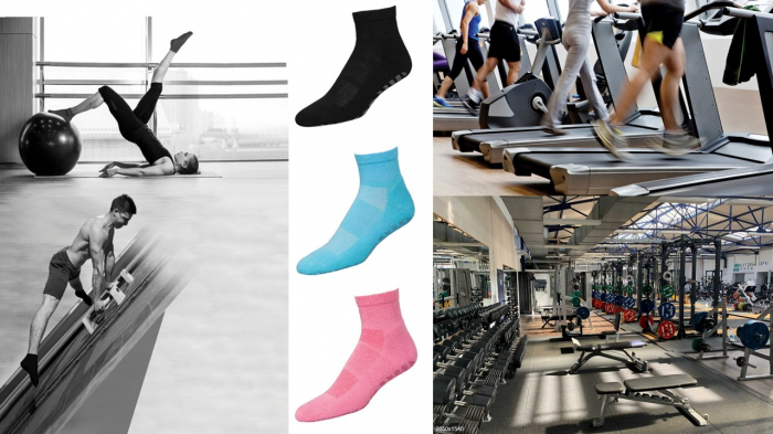 Sosete pentru fitness anti-alunecare InMove Gym, albastre, 44-46 [3]