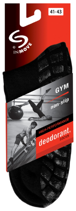 Sosete pentru fitness anti-alunecare InMove Gym, negre, 41-43 [2]