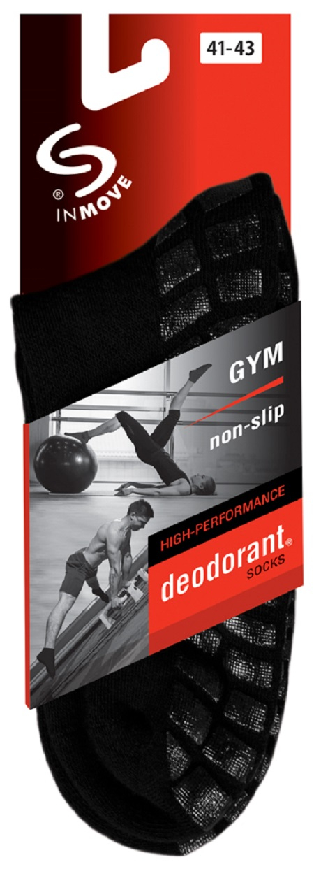 Sosete pentru fitness anti-alunecare InMove Gym, negre, 41-43 [2]