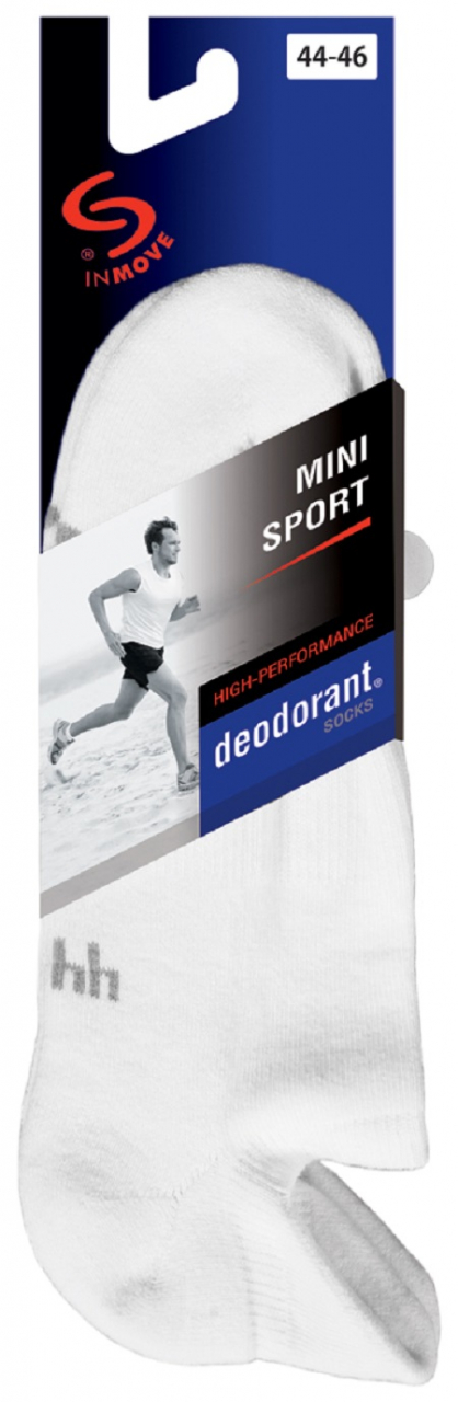 Sosete Sport InMove Mini Deodorant albi 44-46 [2]
