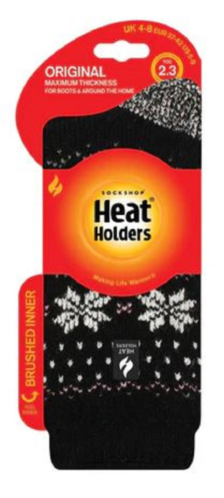 Sosete termice Heat Holders Jacquard Fairisle, negre, marime 37-42 [2]