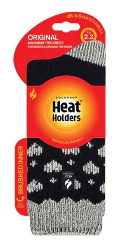 Sosete termice Heat Holders Jacquard Hearts, navy, marime 37-42 [2]