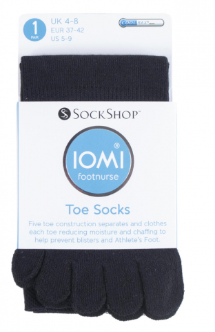 Sosete medicinale IOMI FOOTNURSE - Ciorapi cu degete individuale pentru sportivi Iomi Footnurse, negri, marime 37-42