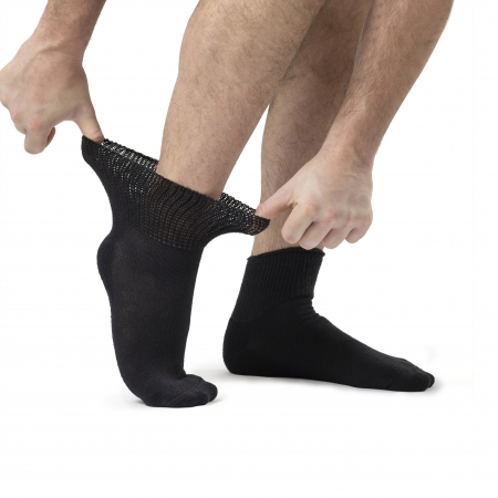 Sosete medicinale IOMI FOOTNURSE - Ciorapi cu lungime pana la glezna Iomi Footnurse pentru diabetici, negri, marime 39-42, 3 perechi/set