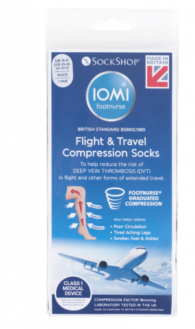 Sosete pentru Calatoriile Aeriene - Ciorapi pentru calatoriile aeriene, certificati medical, Iomi Footnurse, negri, marime 46-48