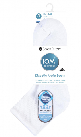 Ciorapi pentru diabetici Iomi Footnurse cu lungime pana la glezna, albi, marime 37-42, 3 perechi/set [1]