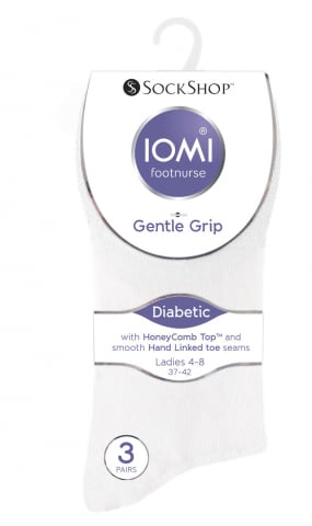 Sosete medicinale IOMI FOOTNURSE - Ciorapi pentru diabetici, Iomi Footnurse, gentle grip, albi, marime 37-42, 3 perechi/set