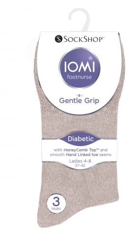 Sosete medicinale IOMI FOOTNURSE - Ciorapi pentru diabetici, Iomi Footnurse, gentle grip, natur, marime 37-42, 3 perechi/set
