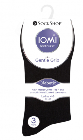 Sosete medicinale IOMI FOOTNURSE - Ciorapi pentru diabetici, Iomi Footnurse, gentle grip, negri, marime 39-45, 3 perechi/set