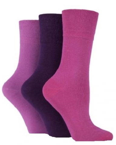 Sosete medicinale IOMI FOOTNURSE - Ciorapi pentru diabetici, Iomi Footnurse, gentle grip, roz/ violet, marime 37-42, 3 perechi/set