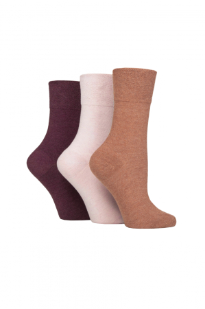 Set 3 perechi, ciorapi pentru diabetici, Iomi Footnurse gentle grip, teracota, maro deschis, lavanda, marime 37-42 [0]