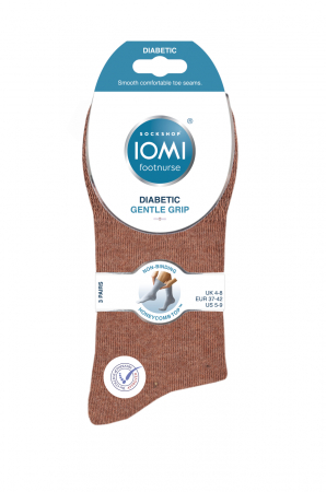 Set 3 perechi, ciorapi pentru diabetici, Iomi Footnurse gentle grip, teracota, maro deschis, lavanda, marime 37-42 [1]