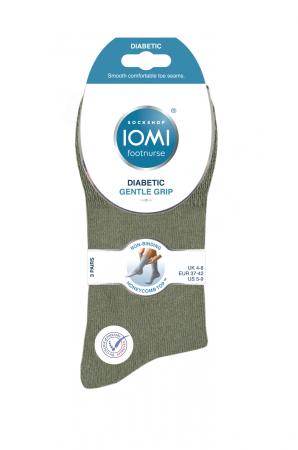 Set 3 perechi, ciorapi pentru diabetici, Iomi Footnurse, gentle grip, verde, verde khaki, cream marime 37-42 [1]