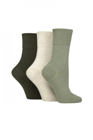 Sosete medicinale IOMI FOOTNURSE - Set 3 perechi, ciorapi pentru diabetici, Iomi Footnurse, gentle grip, verde, verde khaki, cream marime 37-42