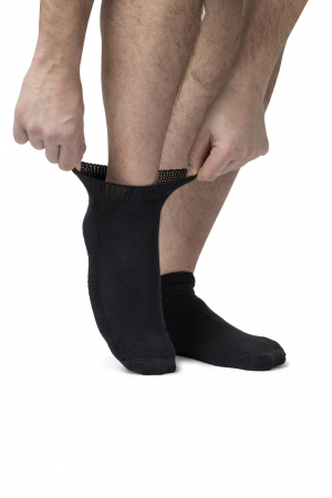 Sosete medicinale IOMI FOOTNURSE - Set ciorapi pentru diabetici Iomi Footnurse, aprobati de catre medicii podologi din Marea Britanie, cu amortizare scurti, negri, marime 43-45, 3 perechi/set