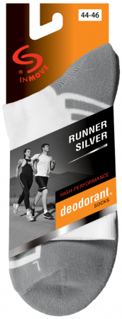 Sosete alergare InMove Runner Silver, albastru-negru 35-37 [6]